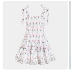 NWT! The Ribbon Charlotte Nap Dress - White Trailing Fern